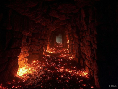 Fiery tunnels and embers