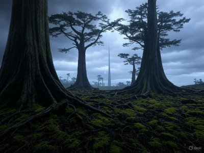 Kapok trees around Spire